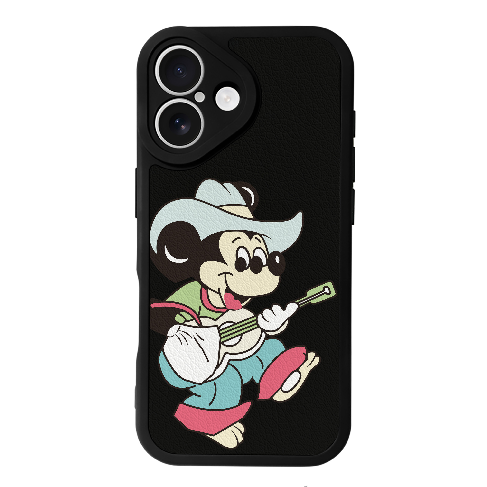 （画像用） ミッキーマウス Mickey Mouse 【iPhone 16シリーズ対応】シリコンスマホケース（レザー調） 材質：シリコン